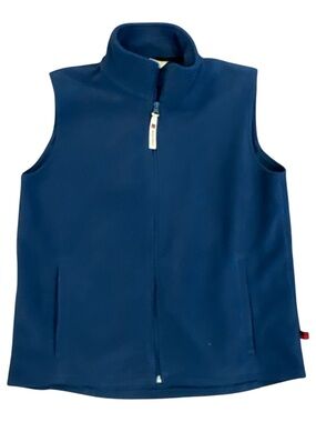 Woolrich Women’s Md Navy Full Zip Vest Classic Outdoor Fleece Layer Casual Prep